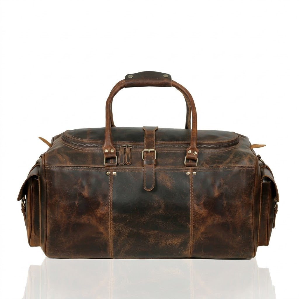 BRAZILIA BUFFALO LEATHER TRAVEL DUFFEL BAG  22 INCH