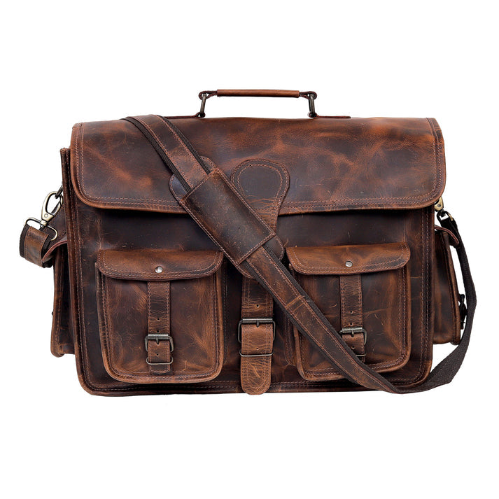 FINE LEATHER MESSENGER BAG  SMALL