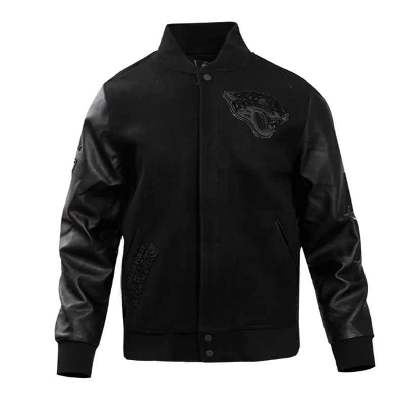 Jacksonville Jaguars Triple Black Varsity Wool-Leather Jacket