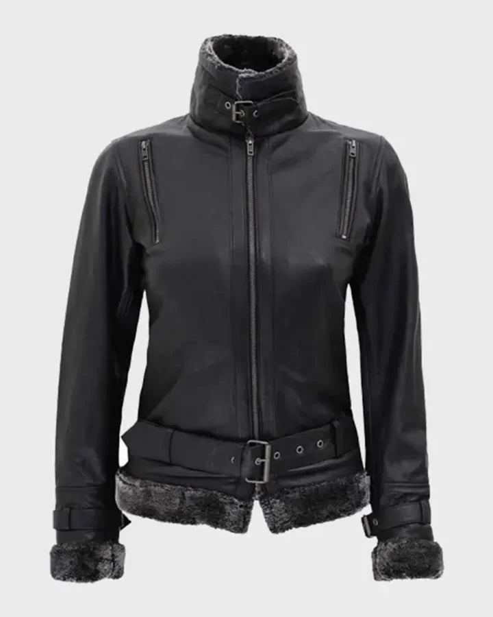 Timothy Designer Soft Shearling Leather Jacket