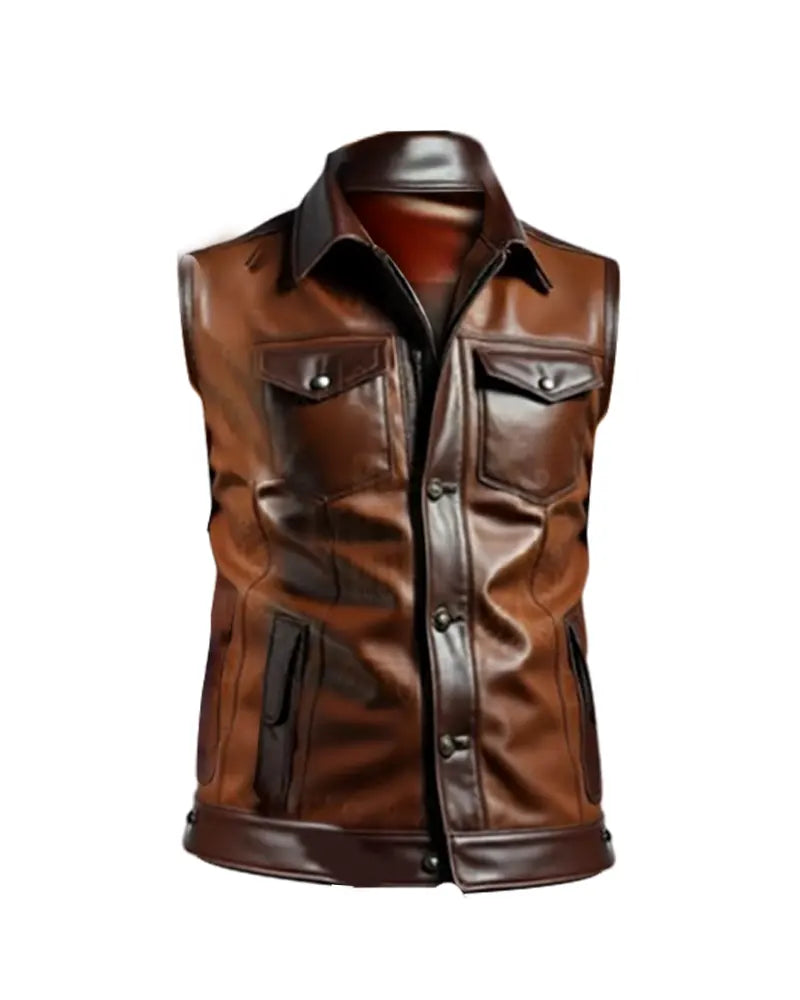 Men’s Classic Brown Leather Vest