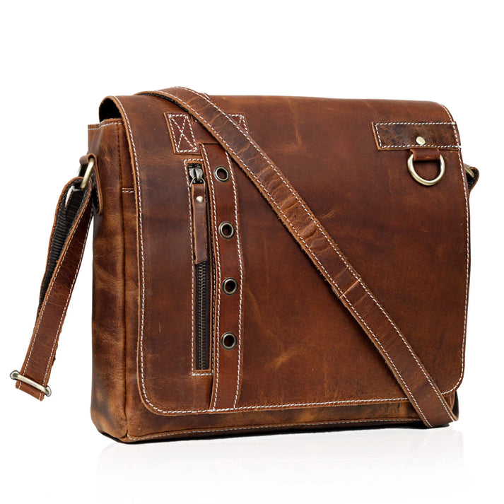 JUPITER LEATHER MESSENGER BAG  10  14