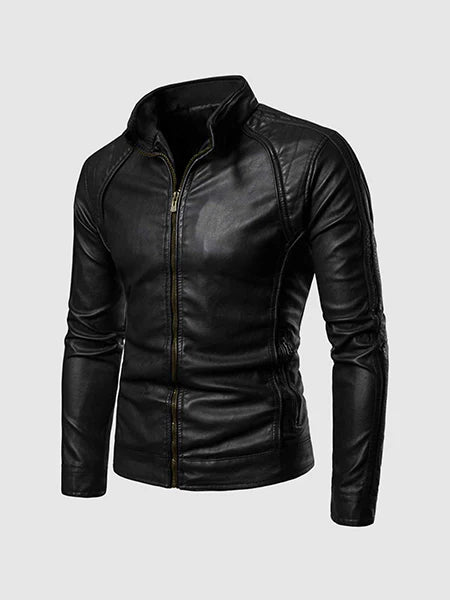 High Collar Black Jacket