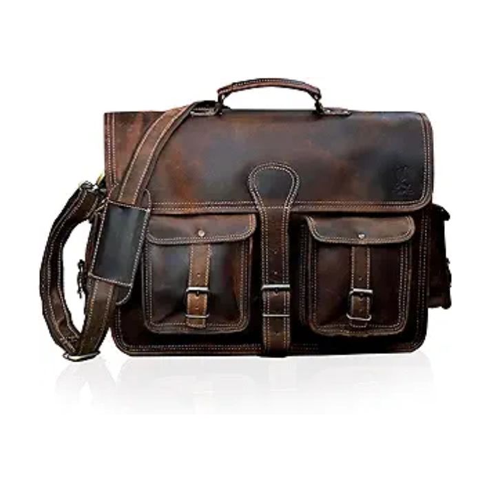 PENNSYLVANIA LEATHER MESSENGER LAPTOP BAG  SMALL
