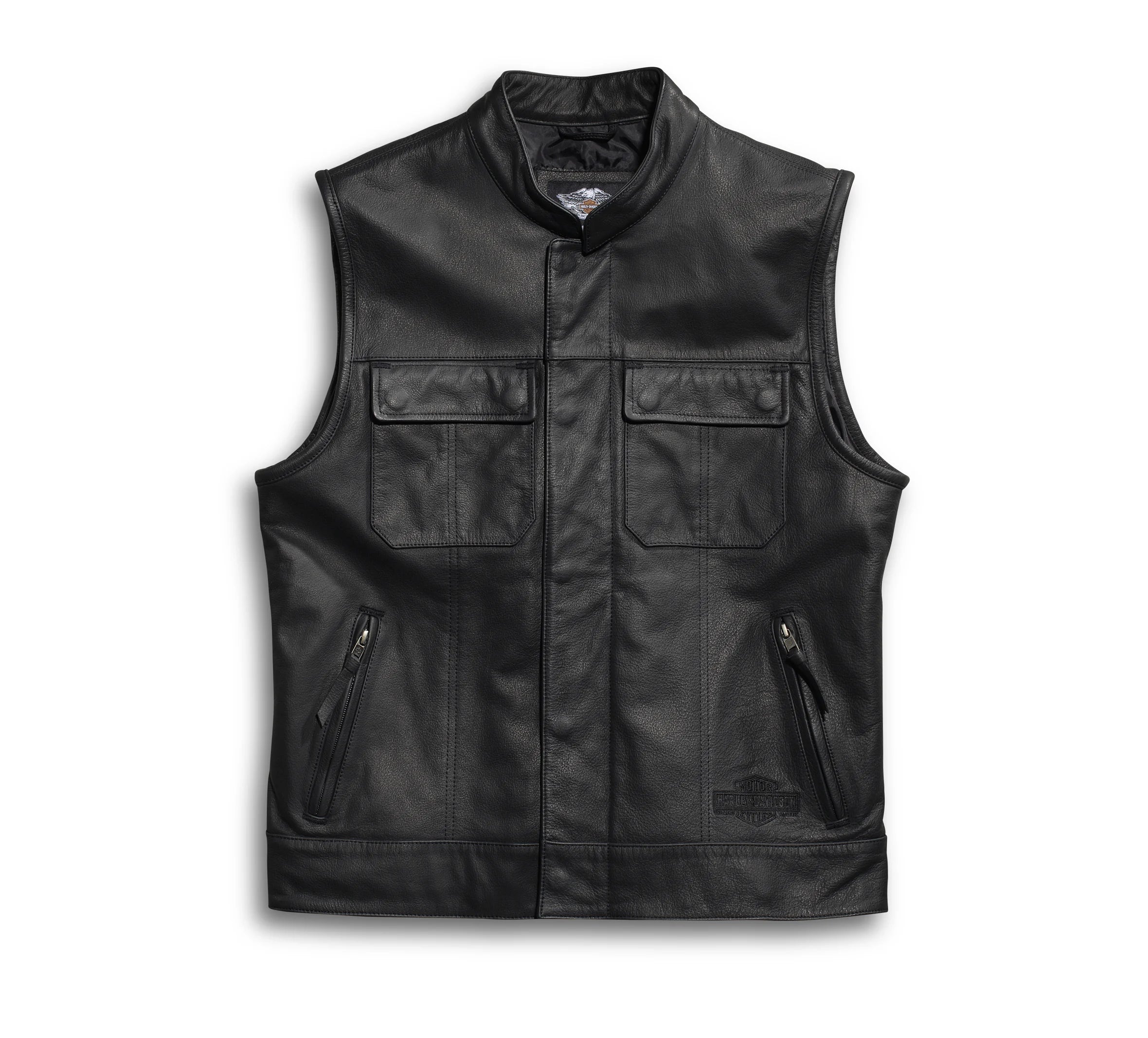 Men’s Foster Black Leather Vest