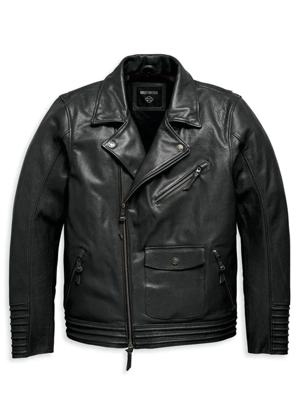 Men's Maverick Leather Biker Jacket - Black