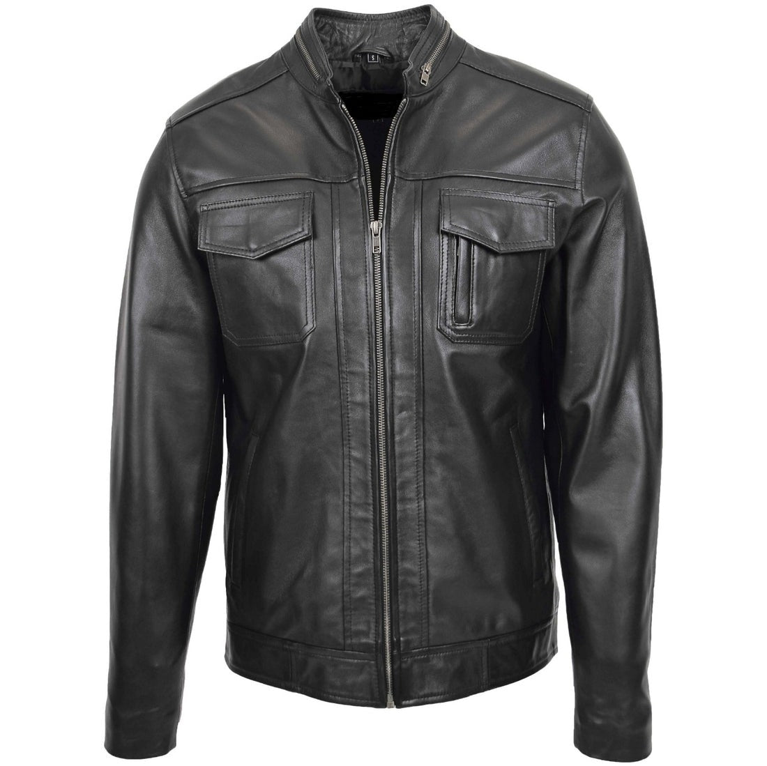 Black Real Leather Jacket Men