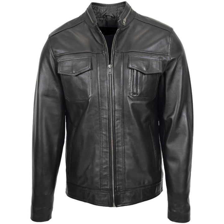 Black Real Leather Jacket Men
