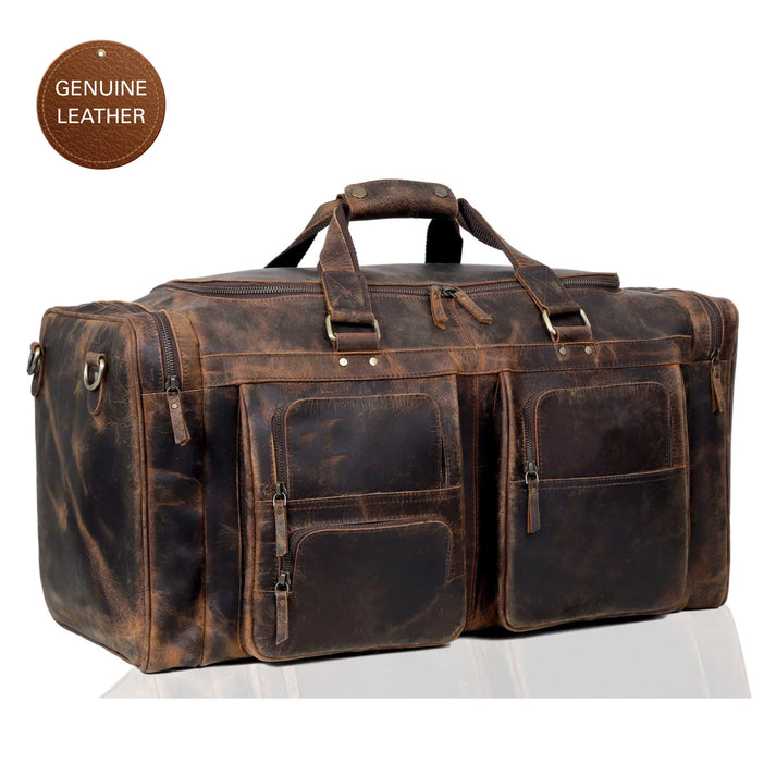 Denver Full Grain Buffalo Leather Weekender Bag