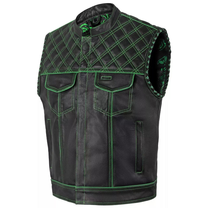 Men’s Real Leather Biker Vest – Durable, Sleek, and Road-Ready Design
