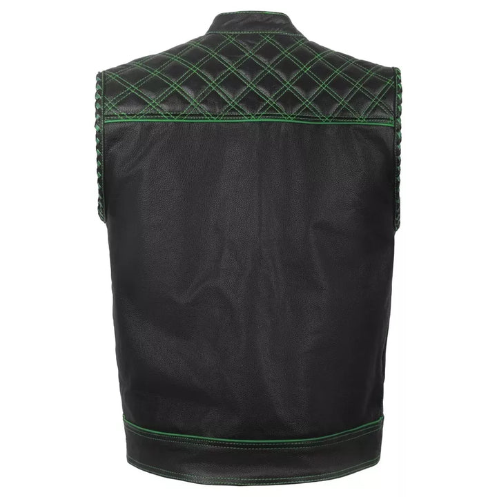 Men’s Real Leather Biker Vest – Durable, Sleek, and Road-Ready Design