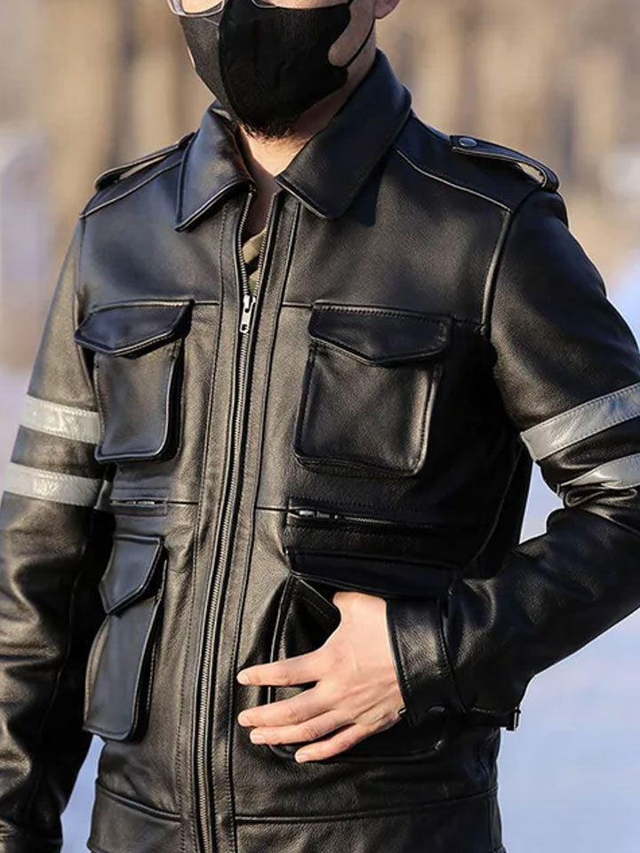 Brown Jacket With Black Stripes