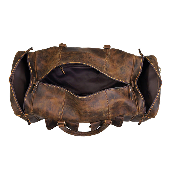 NEW JERSEY LEATHER DUFFEL BAG VINTAGE  BROWN  20 INCH