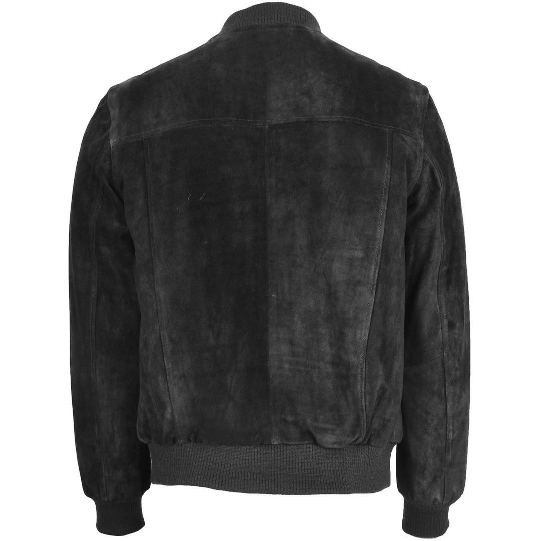 Mens Suede Bomber Varsity Jacket Reg Brown