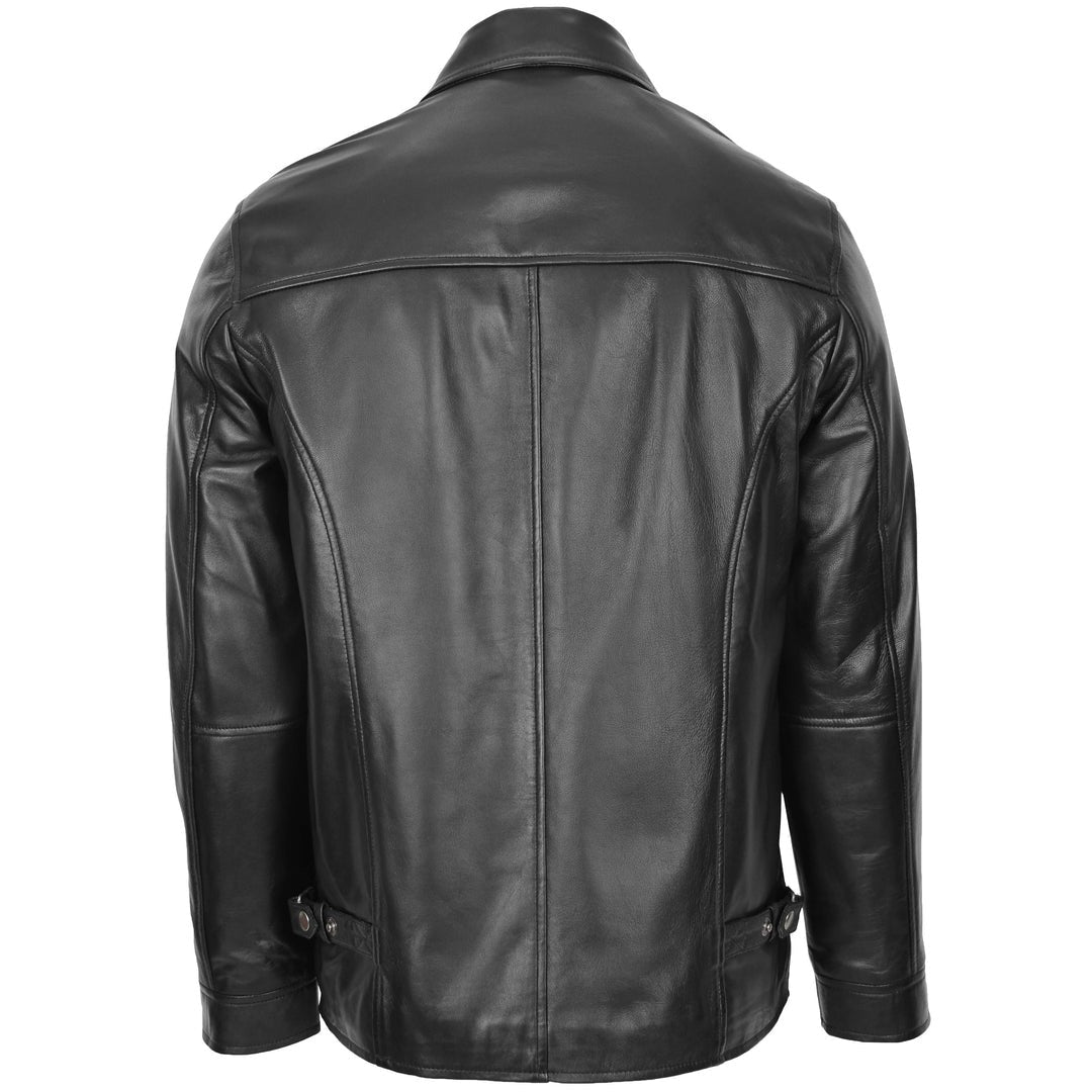 Boys2-5-2026\Mens Soft Leather Plain Zip Box Casual Jacket Frank Black
