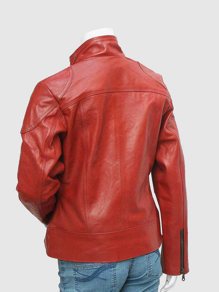 Classic Maroon Leather Jacket