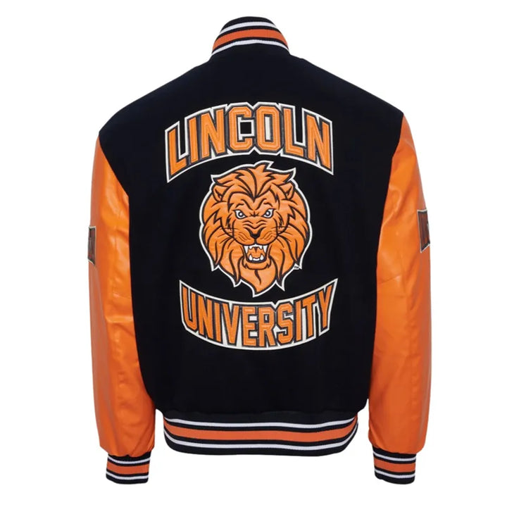 Lincoln University (PA) Black and Orange Varsity Jacket