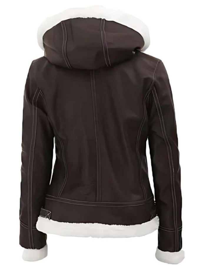 Jasmine Dark Brown Jacket with hood