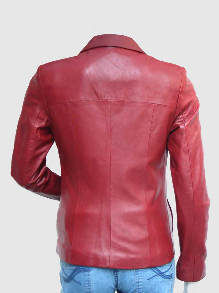 Vintage Maroon Leather Jacket
