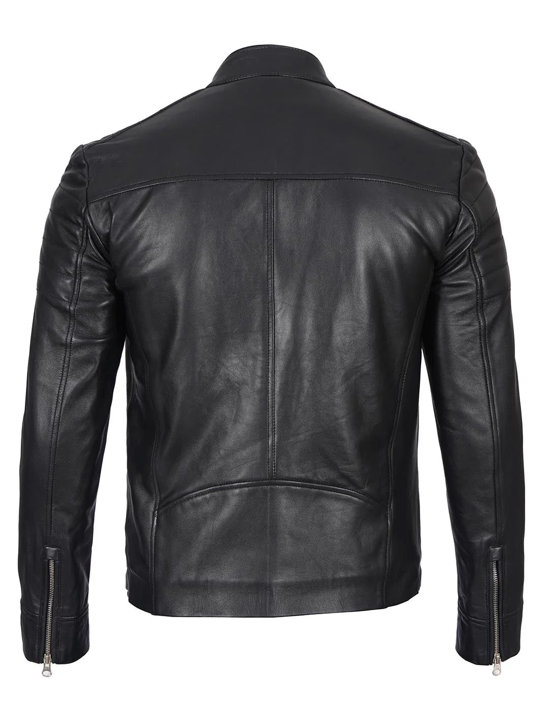 Carrie Men's Black Cafe Racer Leather Jacket
