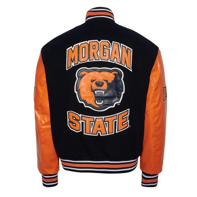 Morgan State University Black and Orange Varsity Jacket