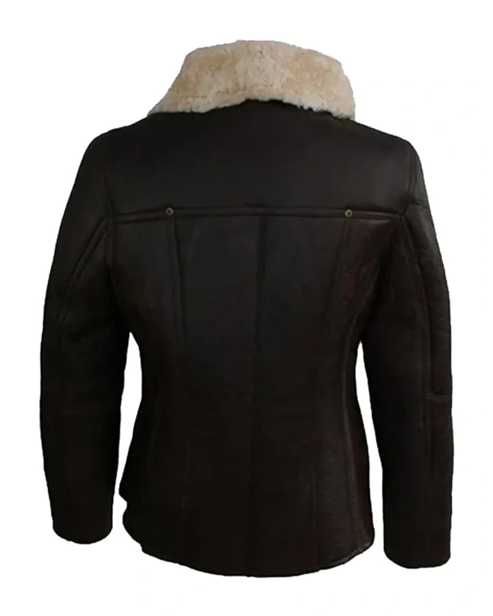 Jessica Vegan Aviator Leather Jacket