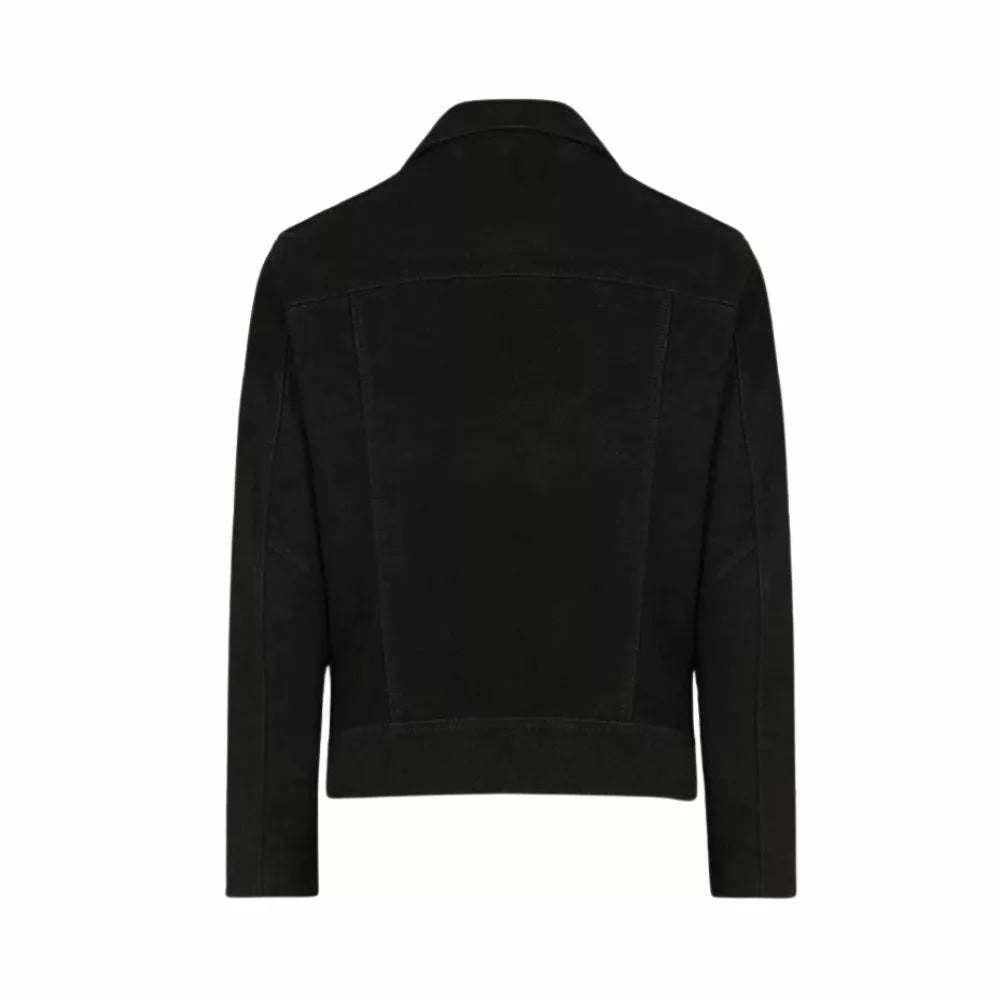 Mens Black Leather Suede Biker Jacket