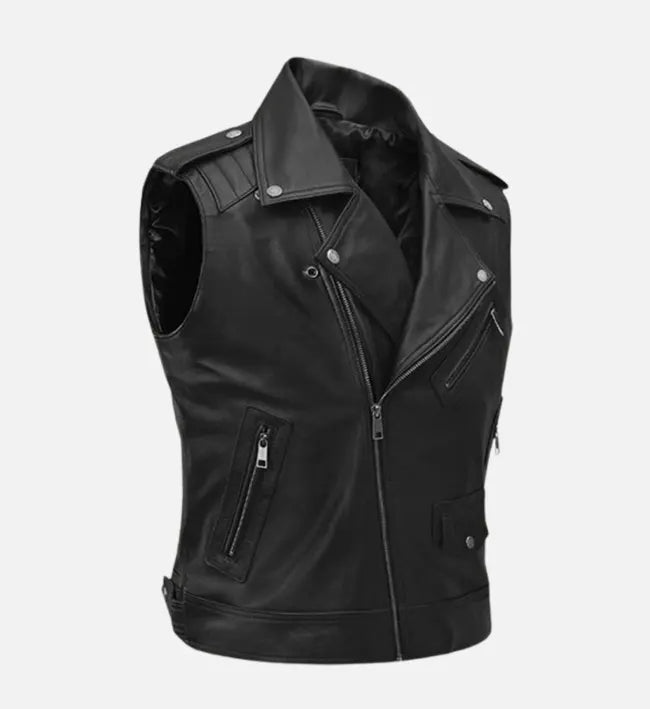 Men’s Road Sovereign Black Leather Vest
