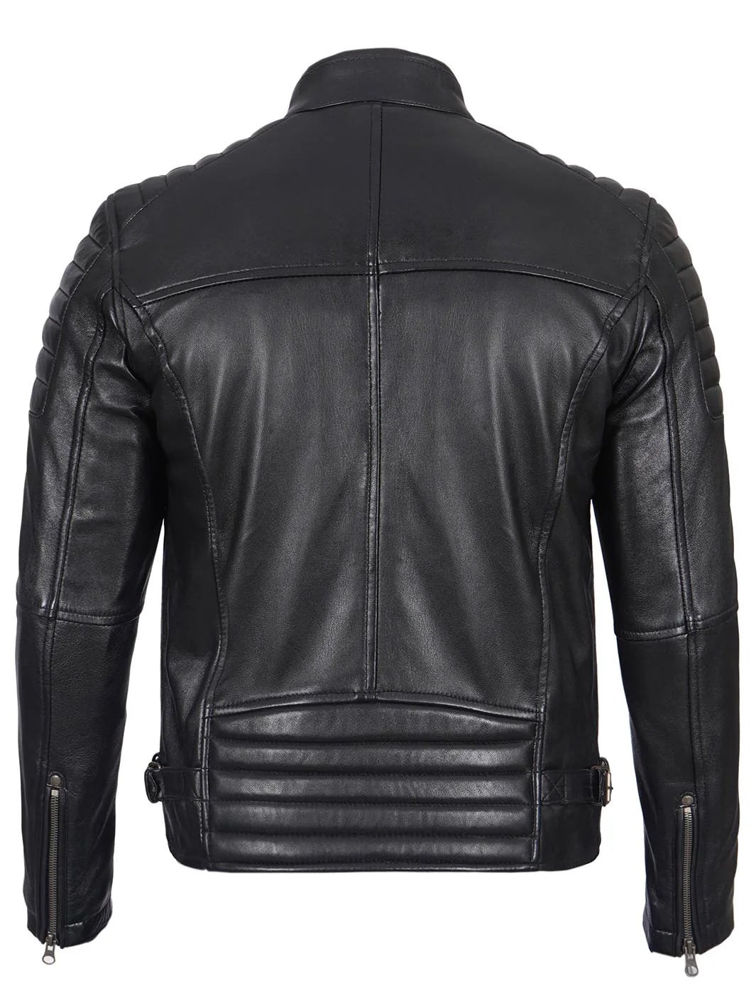 Felix Men's Black Biker Style Leather Jacket