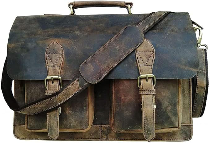BUFFALO LEATHER MESSENGER BAG  15 INCH