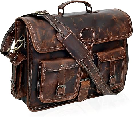 PENNSYLVANIA LEATHER MESSENGER LAPTOP BAG  SMALL