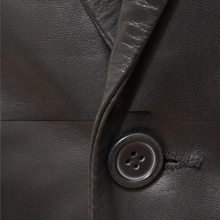 Mens Black Leather Jacket Stand Collar Biker Leather Jacket Genuine Leather Motorcycle Jacket Classic Zip Up Leather Coat Gift for Him
