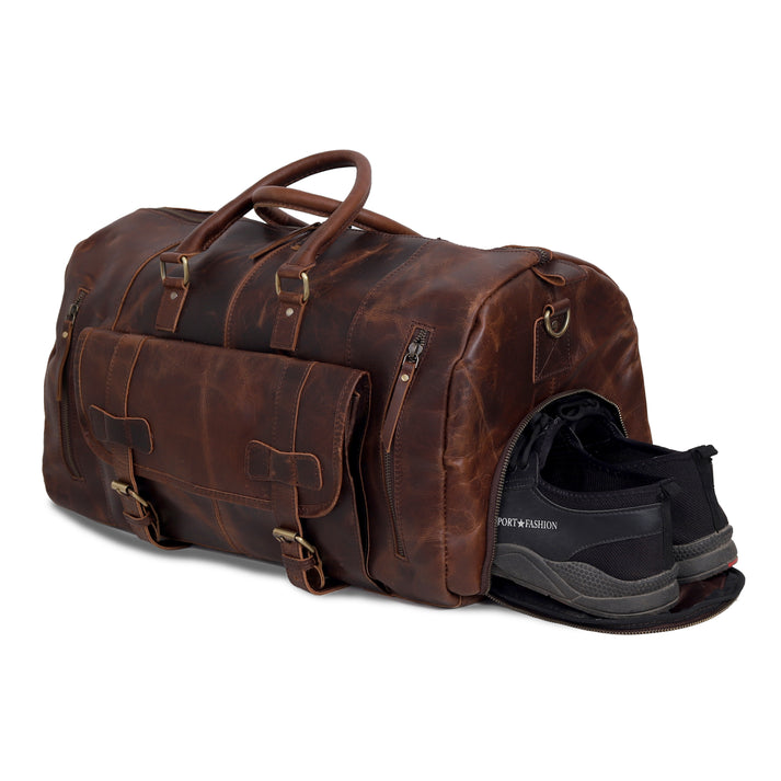 Mars Leather Duffel Bag for Men  Brown  20