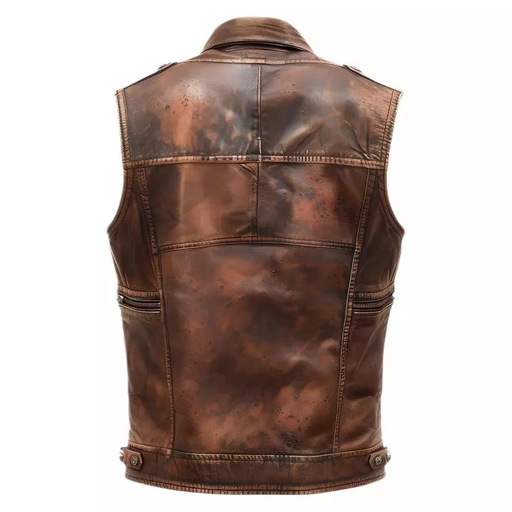 Handcrafted Vintage Leather Vest – Designed for Comfort and Character