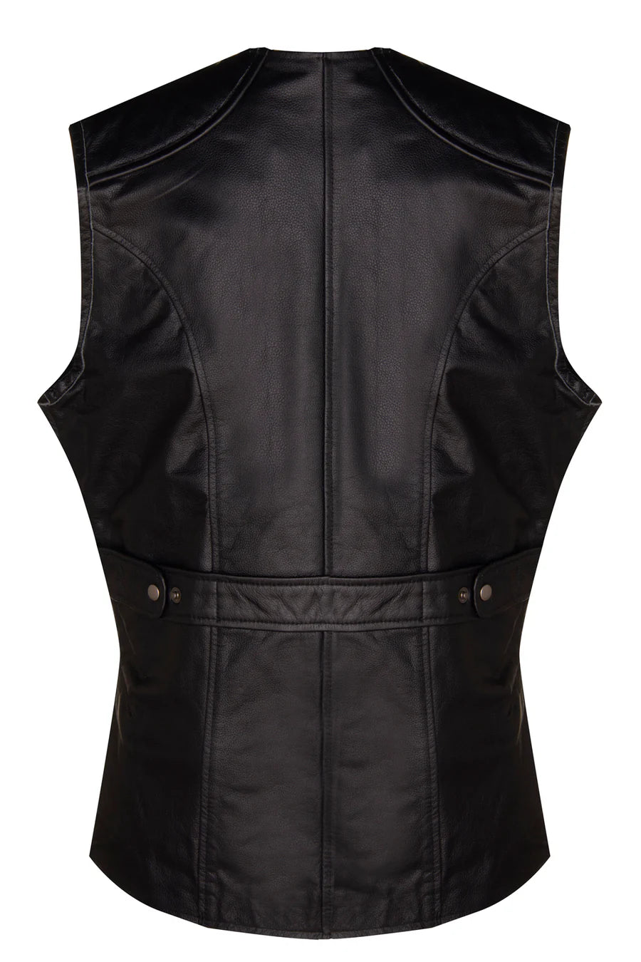 Black Quilted Leather Vest for Men