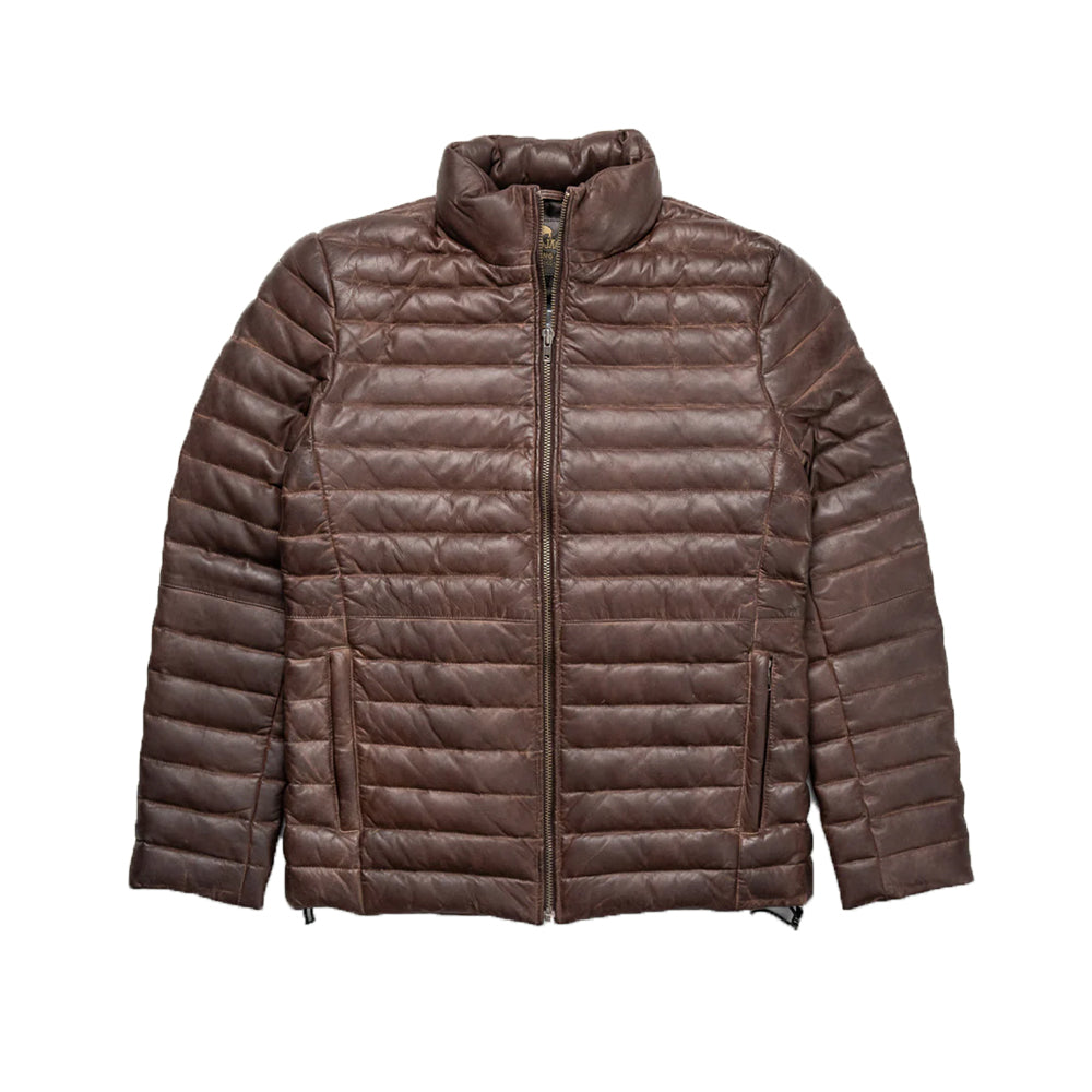 Classic Brown A2 Leather Down Jacket