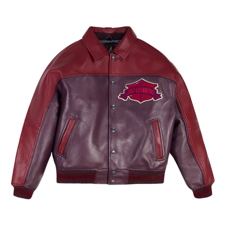MENS CLASSIC BLACK LEATHER TRACK TEAM JACKET