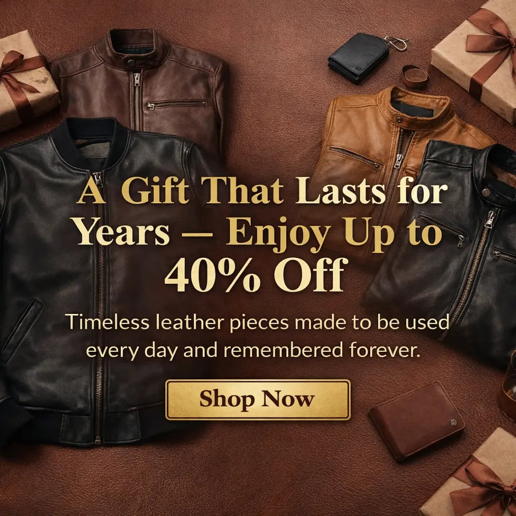 Shop our leather jacket gift sale. Timeless leather outerwear and accessories at up to 40% off.