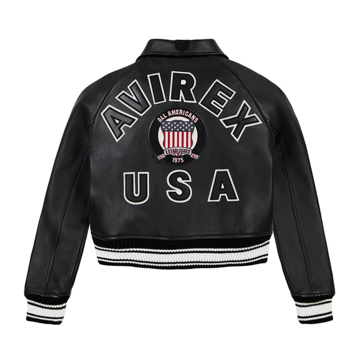 WOMEN CLASSIC CROPPED BLACK LEATHER ICON JACKET